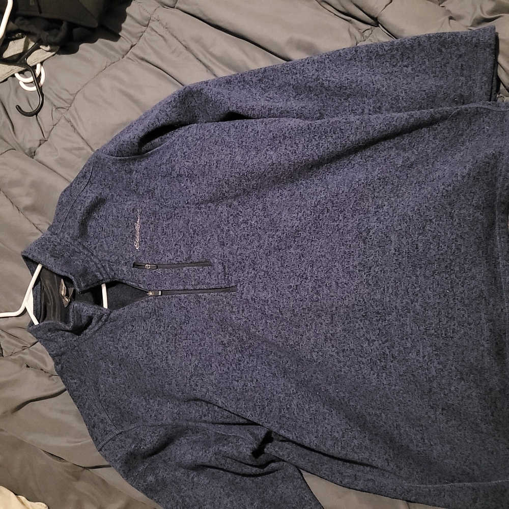Columbia Men's Heathered Navy Zip-Up Sweater
